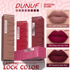 Matte Velvet Lipstick Lip Gloss Waterproof Smooth Long-Lasting Non-sticky Non-transfer Deep Red Nude Y2K Daily&Party Makeup Gift
